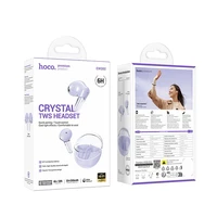 HOCO belaidės ausinės bluetooth TWS EW202 violetinės