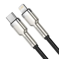 Baseus Cafule serijos metalinis duomenų USB-C / Lightning 20W PD kabelis 1 m - juodas