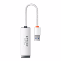 Baseus adapteris Lite Series - USB į RJ45 - 1000 Mbps (WKQX000102) baltas