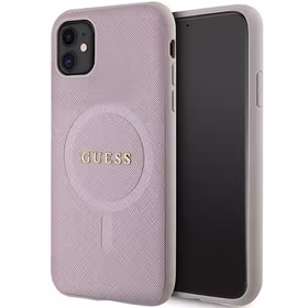 Guess GUHMN61PSAHMCP dėklas telefonui iPhone 11 / Xr - rožinis Saffiano Magnetinis