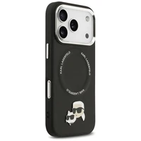 Karl Lagerfeld Karl & Choupette Pins MagSafe dėklas telefonui iPhone 17 Pro Max - juodas