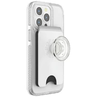 Popsockets PopWallet+ PopGrip PW+ MS G2 MagSafe piniginės telefono laikiklis ir stovas, Baltas ir skaidrus