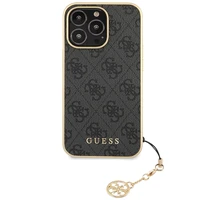 Guess 4G Charms Collection dėklas iPhone 14 Pro Max - pilkas