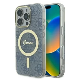 Guess IML 4G Magnetinis dėklas telefonui iPhone 16 Pro - mėlynas