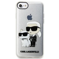 Karl Lagerfeld KLHCI8HNKCTGT iPhone 7/8/ SE 2020 / SE 2022 permatomas kietas dėklas Blizgučiai Karl&Choupette
