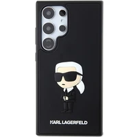 Karl Lagerfeld 3D guminis Ikonik dėklas telefonui Samsung Galaxy S24 Ultra - juodas
