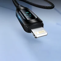 USB-A - Lightning kabelis Wozinsky WUALC1 su LED ekranu 2.4A 1m - juodas
