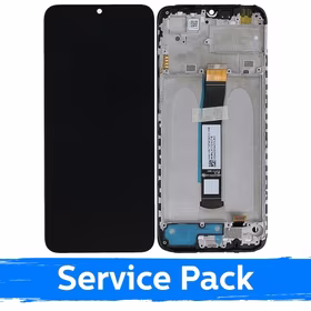 Ekranas skirtas Xiaomi Redmi 10C / Poco C40 juodas su rėmeliu (Service Pack)