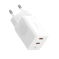Baseus GaN5 Pro 40W 2xUSB-C sieninis įkroviklis - Baltas
