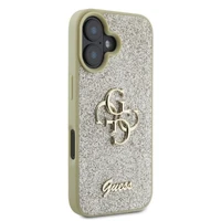 Guess Fixed Glitter Big 4G dėklas telefonui iPhone 16 - auksinis