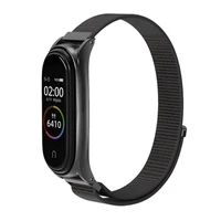 Nailoninis dirželis XIAOMI Mi Band 5 / 6 / 7 juodas (05)
