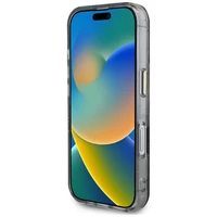 Guess Glitter Flowers Triangle Buttons Magnetinis dėklas telefonui iPhone 16 - juodas