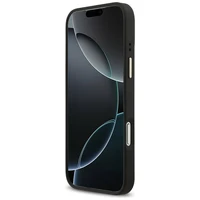 Guess 4G Strass Logo & Big Strap Metal Buttons Magnetinis dėklas iPhone 17 Pro Max - juodas