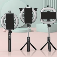 Asmenukių lazda - su nuimamu bluetooth nuotolinio valdymo pultu, trikoju ir žiedine lempa - P20D-4 Juoda