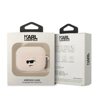 Karl Lagerfeld KLAPRUNCHP AirPods Pro dėklas rožinis/rožinis Silikoninis Choupette Head 3D