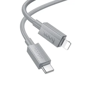 Kabelis USB-C į Lightning Hoco PD 27W 1 m X107 pilkas