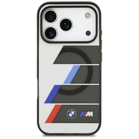 BMW M IML metaliniai mygtukai trispalvės linijos magnetinis dėklas telefonui iPhone 17 Pro - pilkas