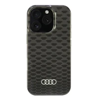 Audi IML Siuvinėjimo raštas Magnetinis iPhone 16 Pro 6.3" juodas/juodas kietas dėklas AU-IMLMIP16P-Q5/D3-BK