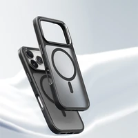 Rock Guard Touch Matinis Serijos Magnetinis Dėklas Iphone 17 juodas (metalinė objektyvo rėmelis)