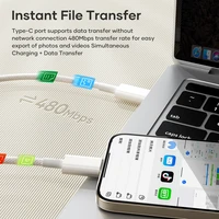 Rock Kabelis Z20 - Type-C iki Type-C kabelis - PD 60W 3A - 1 metras baltas (m)