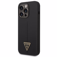Guess GUHCP14LSLTGK iPhone 14 Pro 6.1 "juodas/juodas kietas dėklas Silikoninis Triangle
