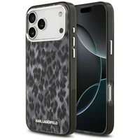Karl Lagerfeld IML Leopardinis raštas Magnetinis dėklas telefonui iPhone 17 Pro Max - juodas