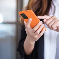 Silikoninis dėklas telefonui minkštas lankstus guminis dangtelis Samsung Galaxy A22 4G mėlynas