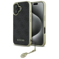 Guess 4G Charms Kolekcijos dėklas iPhone 16 Plus - juodas