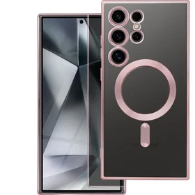 ELECTRO MAG COVER magnetinis dėklas telefonui, suderinamas su MagSafe, skirtas SAMSUNG S24 Ultra, rausvai auksinis