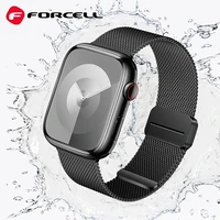 FORCELL F-DESIGN FA14 magnetinis nerūdijančio plieno dirželis APPLE laikrodžiui 42 / 44 / 45 / 49 mm juodas