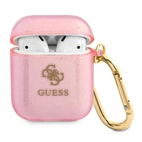 Guess GUA2UCG4GP AirPods dėklas rožinė/rožinė Blizgučių kolekcija