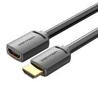 HDMI 2.0 vyriškos ir HDMI 2.0 moteriškos lyties prailginimo kabelis Vention AHCBJ 5 m, 4K 60 Hz, (juodas)