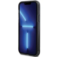 Guess Ring Stand Script Glitter Magnetinis dėklas telefonui iPhone 12/12 Pro - juodas