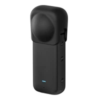 Silikoninis apsauginis objektyvo dangtelis Puluz Insta360 X3 (juodas)