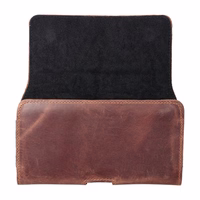 ROYAL Crazy Horse universalus horizontalus odinis diržo dėklas dydis XL IPHONE 13 PRO MAX / 14 PRO MAX / SAMSUNG S21 PLUS / S20 FE / A50 / A51 5G / HUAWEI P30 PRO / P40 PRO / OPPO A98 5G rudas