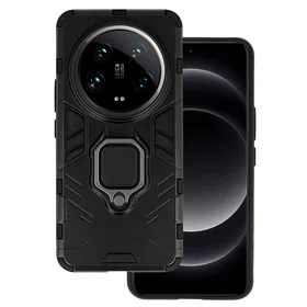 Žiedinis šarvuotas dėklas telefonui Xiaomi 14 Ultra juodas