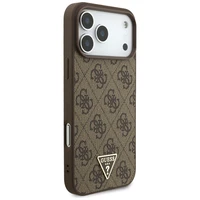 Guess 4G Strap Triangle Logo Magnetinis dėklas telefonui iPhone 17 Pro Max - ruda