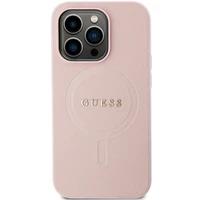 Guess GUHMP14XPSAHMCP dėklas telefonui iPhone 14 Pro Max - rožinis Saffiano Magnetinis