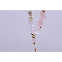 HAPPY telefono dirželis, pakabukas / virvelės ilgis 44 cm (22 cm kilpoje) / ant rankos – šviesiai rožinis