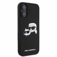 Karl Lagerfeld silikoninis dėklas telefonui Nauble Heads Print Magnetinis iPhone 16 Plus - juodas