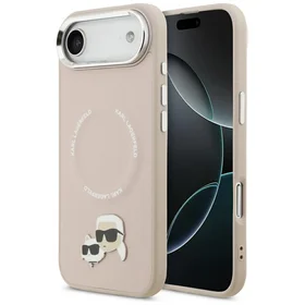 Karl Lagerfeld Karl & Choupette Pins Magnetinis dėklas telefonui iPhone Air - rožinis