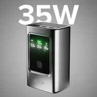 Išorinė baterija SBS 10000mAh PD 35W su LCD ekranu - pilka