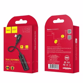 Adapteris Dual "lightning" Hoco LS18 raudonas
