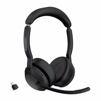 Jabra 25599-999-899 Ausinės be mikrofono ir ausinės su mikrofonu Laisvų rankų įranga Bevielis Su lankeliu Biuras / skambučių centras Bluetooth Įkrovimo stovas Juoda