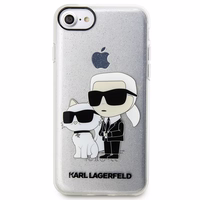 Karl Lagerfeld KLHCI8HNKCTGT iPhone 7/8/ SE 2020 / SE 2022 permatomas kietas dėklas Blizgučiai Karl&Choupette