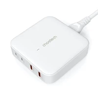 Choetech PD8008 100W GaN greito įkrovimo įkroviklis 2x USB-A / 2x USB-C - baltas
