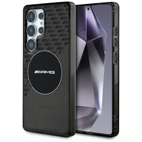 AMG Magnetinis permatomas rombų dėklas telefonui Samsung Galaxy S25 Ultra - juodas