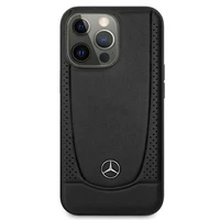 Mercedes MEHCP15XARMBK iPhone 15 Pro Max 6.7" juodas kietas odinis dėklas telefonui Urban