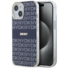 DKNY IML Mono ir juostelės Magnetinis dėklas iPhone 15 / 14 / 13 - mėlyna