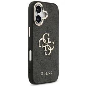 Guess 4G Big 4G Classic Logo dėklas telefonui iPhone 17 - juodas ir auksinis